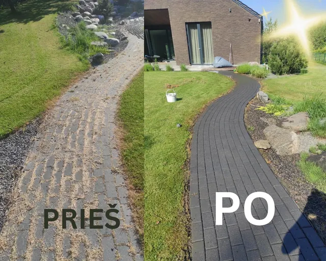 Trinkelių takas prieš ir po plovimo